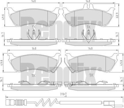 BENDIX 510495 - Əyləc altlığı dəsti, əyləc diski furqanavto.az