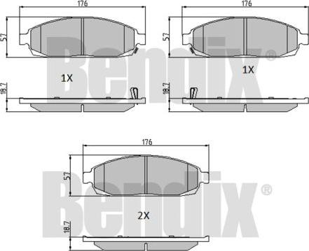 BENDIX 510492 - Əyləc altlığı dəsti, əyləc diski furqanavto.az