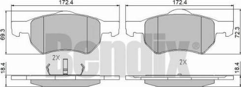 BENDIX 510497 - Əyləc altlığı dəsti, əyləc diski furqanavto.az