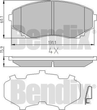 BENDIX 510441 - Əyləc altlığı dəsti, əyləc diski furqanavto.az