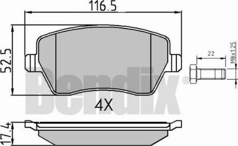 BENDIX 510459 - Əyləc altlığı dəsti, əyləc diski furqanavto.az