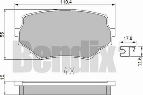 BENDIX 510451 - Əyləc altlığı dəsti, əyləc diski furqanavto.az