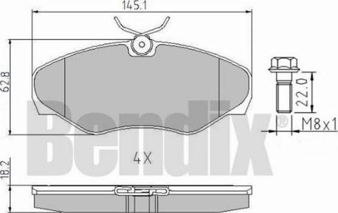 BENDIX 510403 - Əyləc altlığı dəsti, əyləc diski furqanavto.az