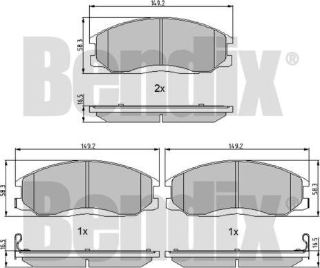 BENDIX 510418 - Əyləc altlığı dəsti, əyləc diski furqanavto.az