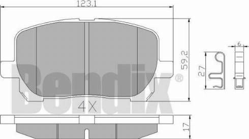 BENDIX 510424 - Əyləc altlığı dəsti, əyləc diski furqanavto.az