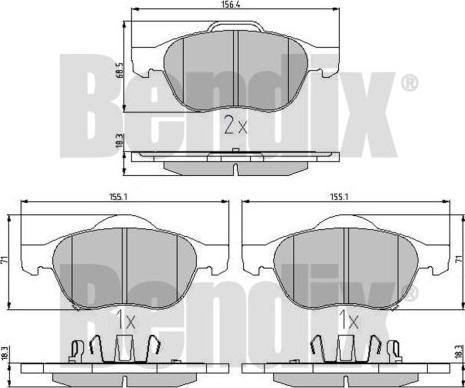 BENDIX 510428 - Əyləc altlığı dəsti, əyləc diski furqanavto.az