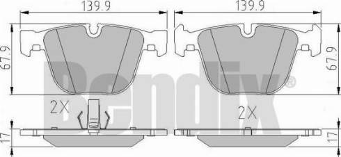 BENDIX 510474 - Əyləc altlığı dəsti, əyləc diski furqanavto.az