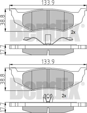 BENDIX 510473 - Əyləc altlığı dəsti, əyləc diski furqanavto.az