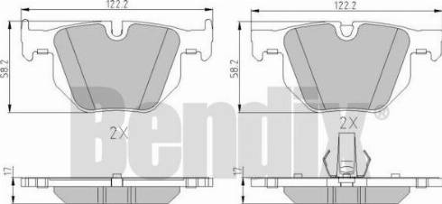 BENDIX 510596 - Əyləc altlığı dəsti, əyləc diski furqanavto.az