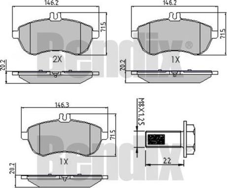 BENDIX 510546 - Əyləc altlığı dəsti, əyləc diski furqanavto.az