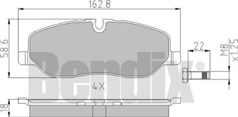 BENDIX 510543 - Əyləc altlığı dəsti, əyləc diski furqanavto.az