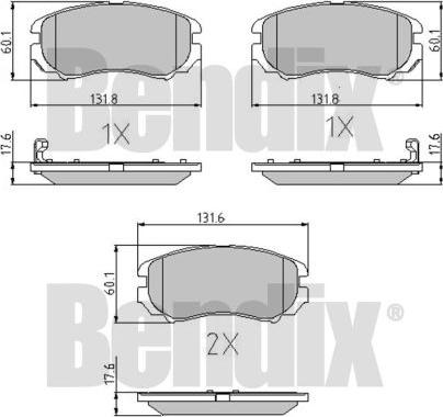 BENDIX 510542 - Əyləc altlığı dəsti, əyləc diski furqanavto.az