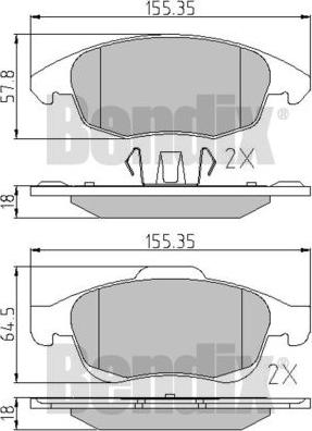 BENDIX 510565 - Əyləc altlığı dəsti, əyləc diski furqanavto.az