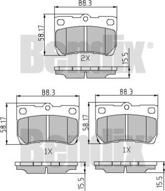 BENDIX 510561 - Əyləc altlığı dəsti, əyləc diski furqanavto.az