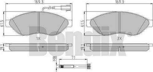 BENDIX 510515 - Əyləc altlığı dəsti, əyləc diski furqanavto.az