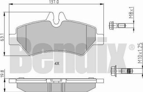 BENDIX 510518 - Əyləc altlığı dəsti, əyləc diski furqanavto.az