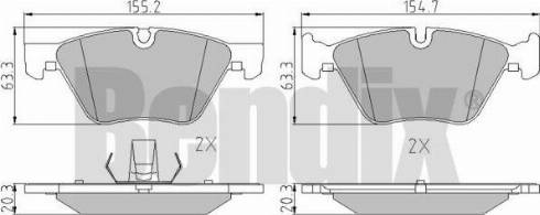 BENDIX 510512 - Əyləc altlığı dəsti, əyləc diski furqanavto.az