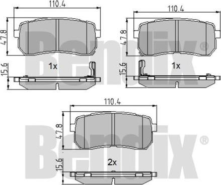 BENDIX 510585 - Əyləc altlığı dəsti, əyləc diski furqanavto.az