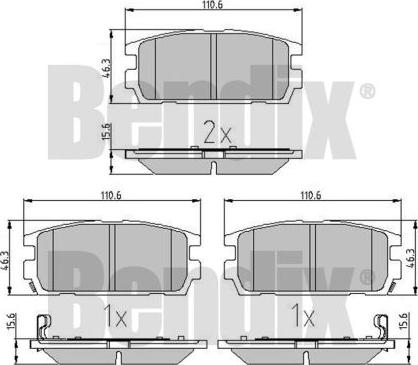 BENDIX 510571 - Əyləc altlığı dəsti, əyləc diski furqanavto.az