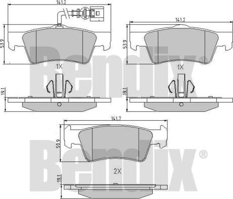 BENDIX 510578 - Əyləc altlığı dəsti, əyləc diski furqanavto.az