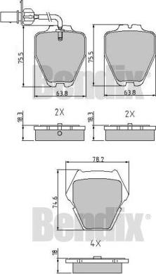 BENDIX 510577 - Əyləc altlığı dəsti, əyləc diski furqanavto.az