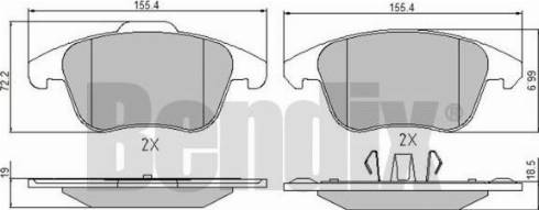 BENDIX 510609 - Əyləc altlığı dəsti, əyləc diski furqanavto.az