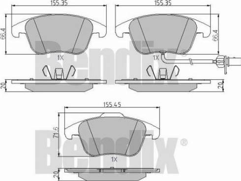 BENDIX 510605 - Əyləc altlığı dəsti, əyləc diski furqanavto.az