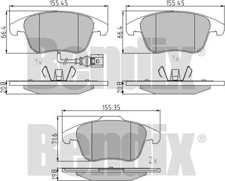 BENDIX 510603 - Əyləc altlığı dəsti, əyləc diski furqanavto.az