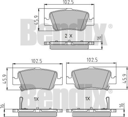 BENDIX 510607 - Əyləc altlığı dəsti, əyləc diski furqanavto.az