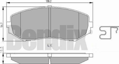 BENDIX 510624 - Əyləc altlığı dəsti, əyləc diski furqanavto.az