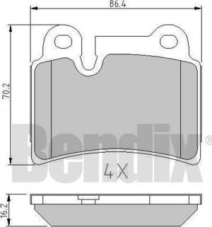 BENDIX 510672 - Əyləc altlığı dəsti, əyləc diski furqanavto.az