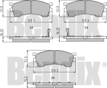 BENDIX 510093 - Əyləc altlığı dəsti, əyləc diski furqanavto.az