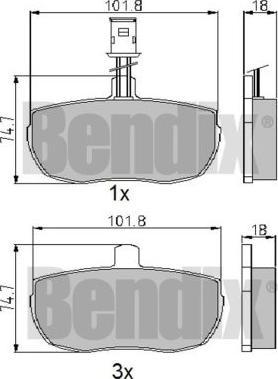 BENDIX 510044 - Əyləc altlığı dəsti, əyləc diski furqanavto.az