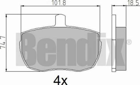 BENDIX 510057 - Əyləc altlığı dəsti, əyləc diski furqanavto.az