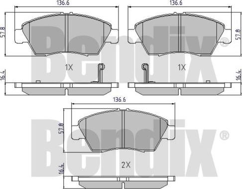 BENDIX 510080 - Əyləc altlığı dəsti, əyləc diski furqanavto.az