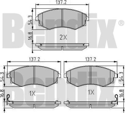 BENDIX 510072 - Əyləc altlığı dəsti, əyləc diski furqanavto.az