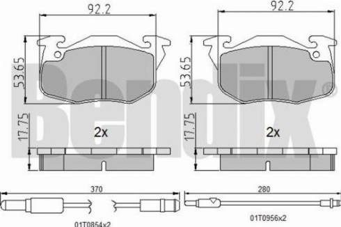 BENDIX 510195 - Əyləc altlığı dəsti, əyləc diski furqanavto.az