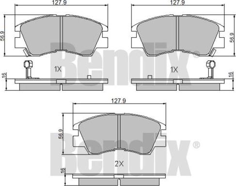 BENDIX 510143 - Əyləc altlığı dəsti, əyləc diski furqanavto.az