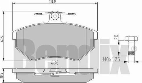 BENDIX 510159 - Əyləc altlığı dəsti, əyləc diski www.furqanavto.az