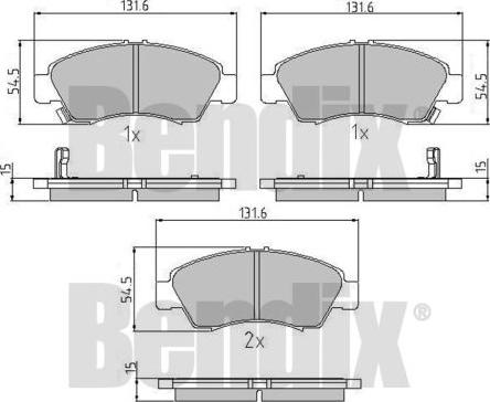 BENDIX 510155 - Əyləc altlığı dəsti, əyləc diski furqanavto.az