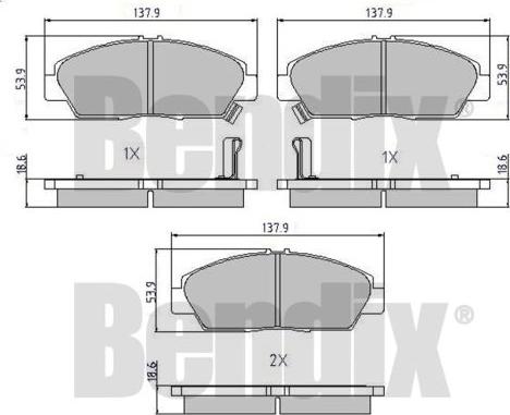 BENDIX 510162 - Əyləc altlığı dəsti, əyləc diski furqanavto.az