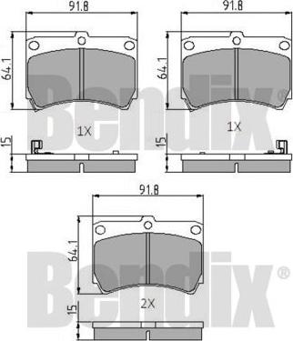 BENDIX 510135 - Əyləc altlığı dəsti, əyləc diski furqanavto.az