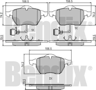 BENDIX 510174 - Əyləc altlığı dəsti, əyləc diski furqanavto.az