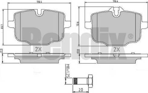 BENDIX 510803 - Əyləc altlığı dəsti, əyləc diski furqanavto.az