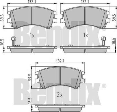 BENDIX 510818 - Əyləc altlığı dəsti, əyləc diski furqanavto.az