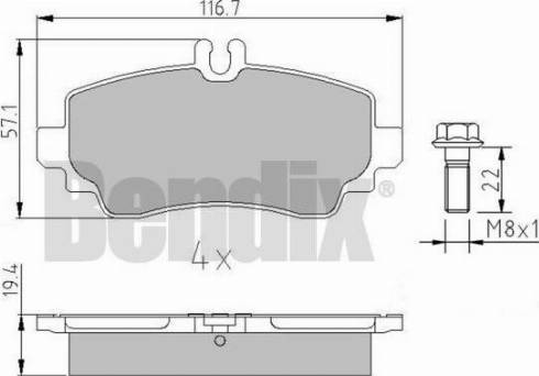 BENDIX 510836 - Əyləc altlığı dəsti, əyləc diski furqanavto.az