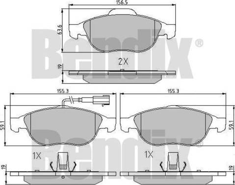 BENDIX 510831 - Əyləc altlığı dəsti, əyləc diski furqanavto.az