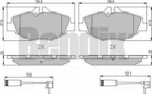 BENDIX 510837 - Əyləc altlığı dəsti, əyləc diski furqanavto.az