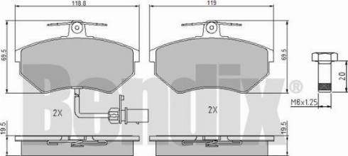 BENDIX 510391 - Əyləc altlığı dəsti, əyləc diski furqanavto.az