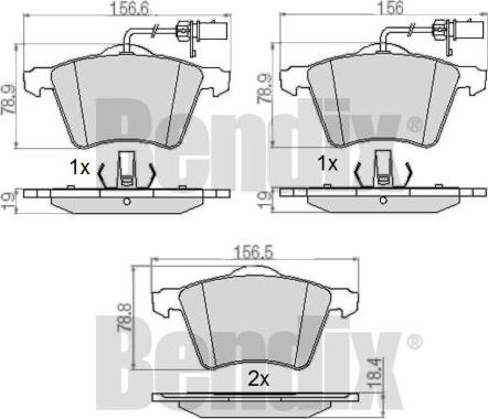 BENDIX 510398 - Əyləc altlığı dəsti, əyləc diski furqanavto.az